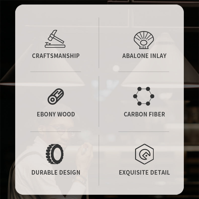 Professional Shaarkon Carbon Fiber Pool Cue by Aaronthepoolshark:  Handmade Inlay Cue (Inlay Ring, Carbon Fiber Shaft, Ebony Butt, 12.5mm, 147cm)